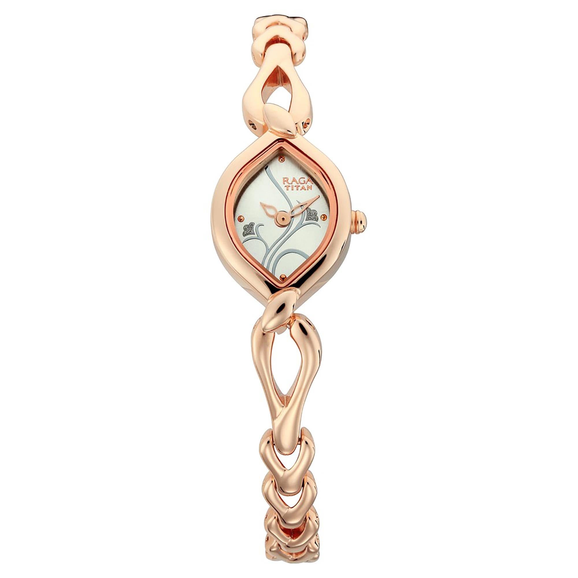 Reloj Titan 2455wm01 Analógico Para Mujer Con Esfera Plateada