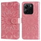 thumbnail image 4 of Funda tipo cartera FOXDOCK para Xiaomi Redmi Note 14 4G , diseño girasol en relieve, cuero PU, cierre magnético, soporte y tarjetero, 4 of 5