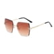 thumbnail image 1 of Trendy Oversized Rimless Sunglasses for Women - UV Protection Metal Eyewear for Outdoor Hiking, 1 of 5