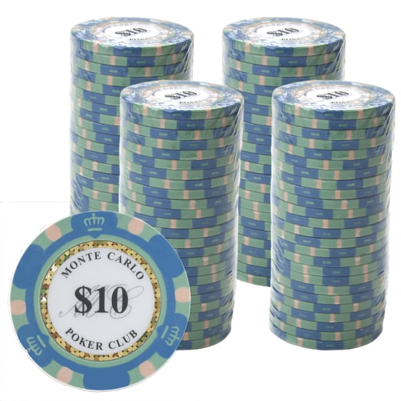 Fichas de póker Gamers Lounge Monte Carlo de 14 g (paquete de 100) de arcilla