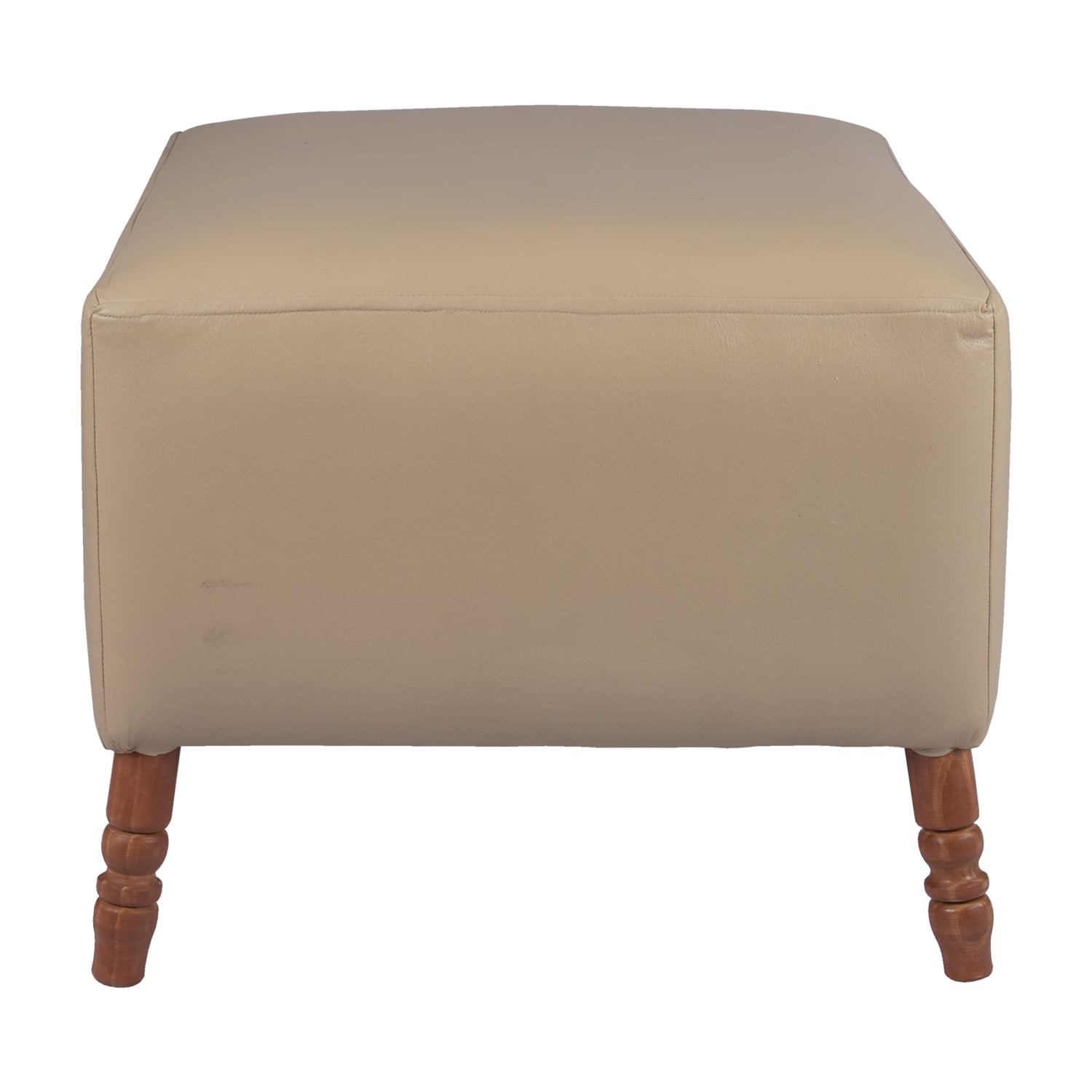 Máxima Design - Pouf Alejandro Crema Eco Cuero 54x54x44 Cm