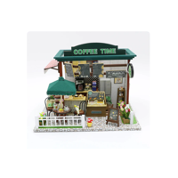 China - Casita Miniatura ""Coffee Time"" – Kit Diy Con Luces Led Y Diseño De Cafetería Vintage C006