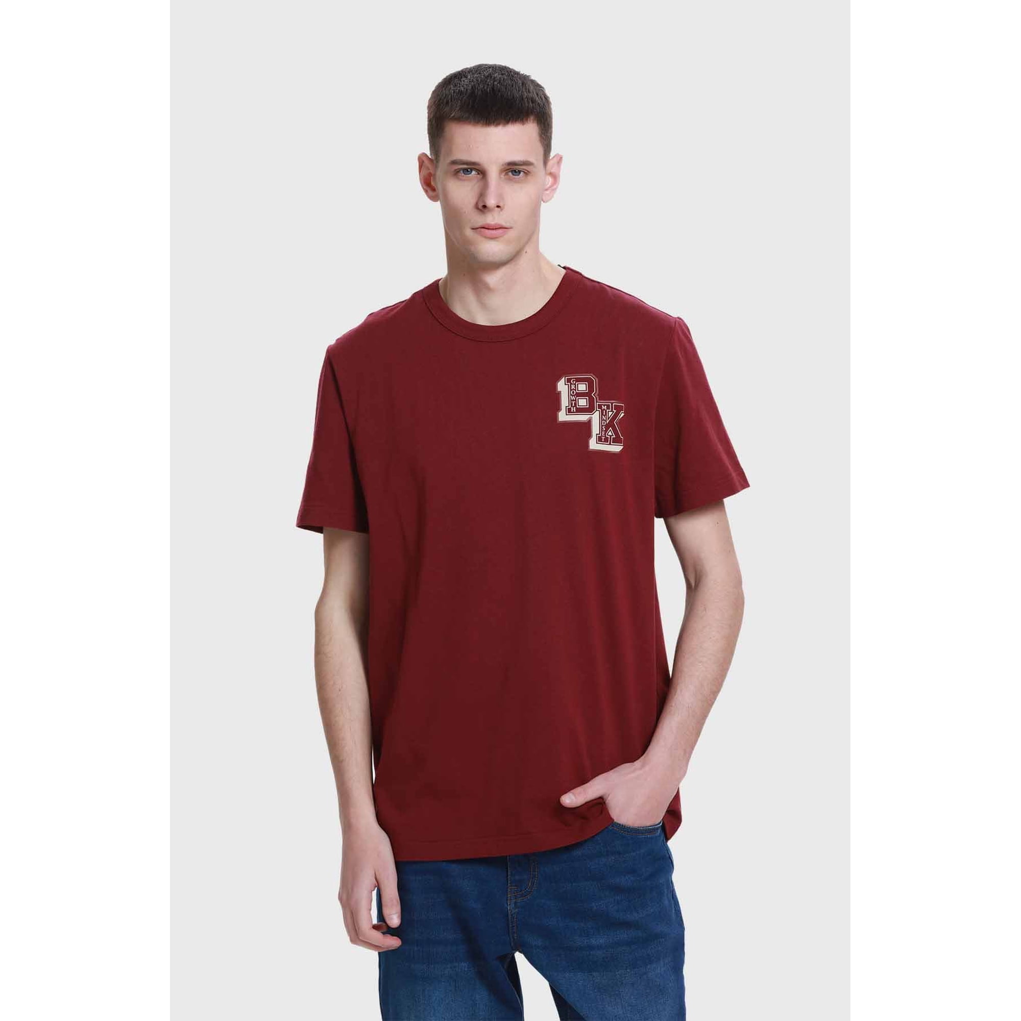 Fashionspark - Polera Hombre Aplicación Burdeo
