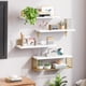thumbnail image 3 of Repisa Flotantes De Madera Modernas X4 Con Reja dorada Nano0210, 3 of 7