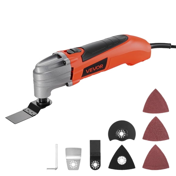 Herramienta oscilante, multiherramienta VEVOR 2.2 A, 22.000 OPM, kit de 7 piezas