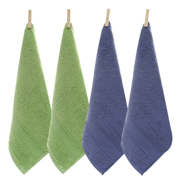 Toallas faciales de algodón - Toallitas faciales ultra suaves para baño, 35 x 35 cm, paquete de 4, color gris