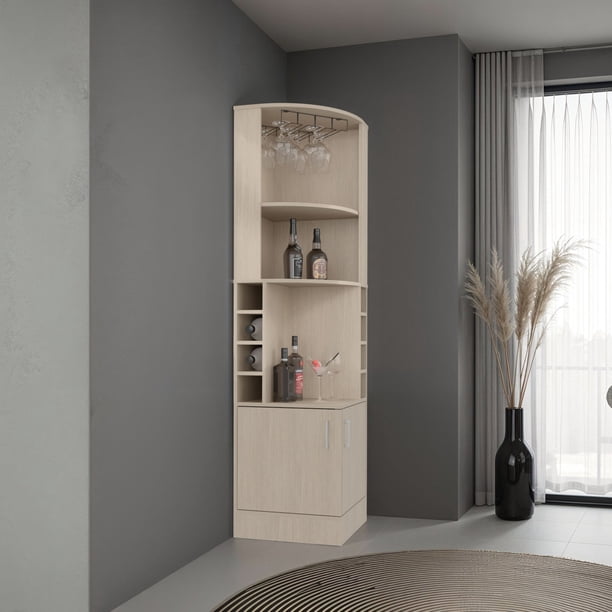 Bar Esquinero 2 Puertas 8 Botelleros Y Portacopas Syrah Cartagena 180,6x46,9x46,9 Cm