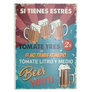 Disparo - Cuadro Bar Metálico Wayu 40X30 Beer Quincho Parrilla Bbq