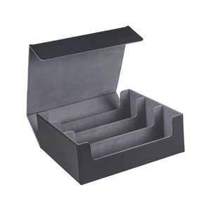 Magideal - Estuche Para Cartas Con Capacidad Para Más De 1800 Cartas, Resistente Y Protector, Ideal Como Regalo Para Coleccionistas. Negro Forrado En Gris.