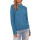 thumbnail image 2 of INSPIRE CHIC Suéteres de Punto de Mujer con Cable de Manga Larga Cuello Redondo Tejido XS Gris Azul, 2 of 6