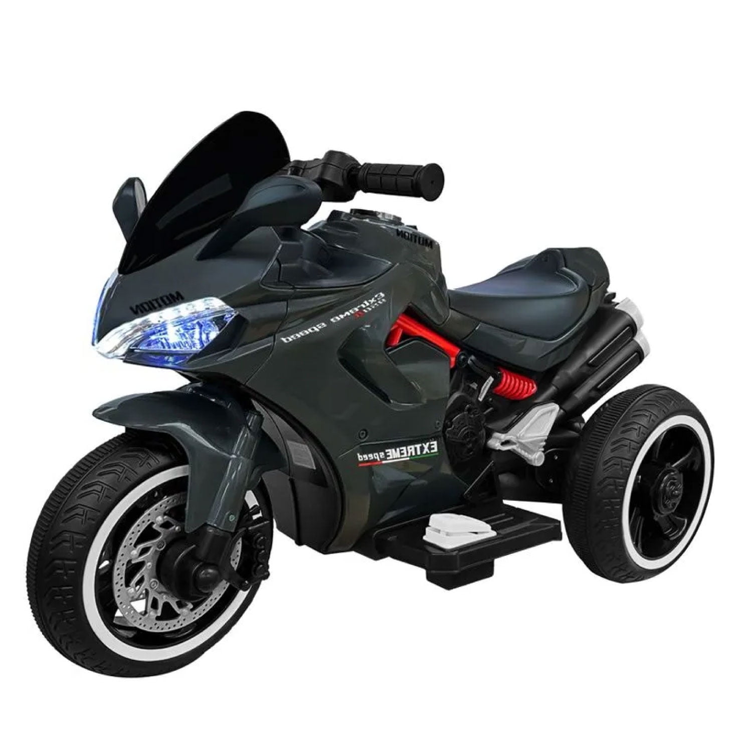 Mundo Online - Moto Niños Electrica 3 Ruedas Extreme Speed Luces Y Sonido Gris