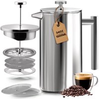 Cafetera Francesa Utopia Kitchen De 1 Litro Con 2 Filtros