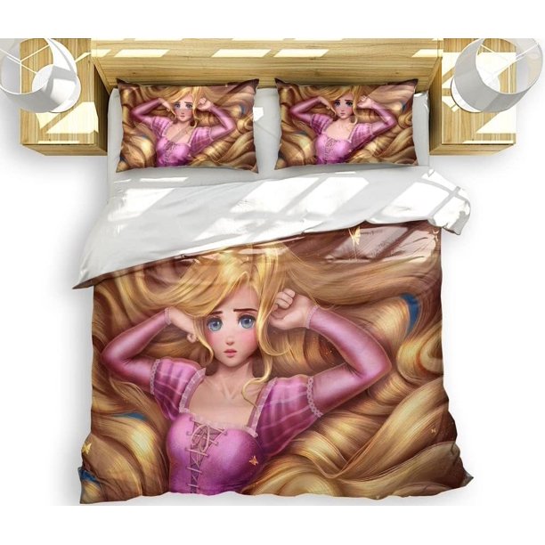 Princess Series Cartoon Duvet Cover Anime Soft Bedding Set 3D Print Comforter Cover Set