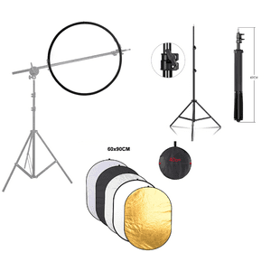 Genérico - Brazo Pantalla Reflectora + Atril + Pantalla 60X90Cm 5 En 1