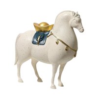 Bothyi - Estatua De Caballo Escultura Animal Para Armario Estante De Sala De Estar Con Lunares Negros