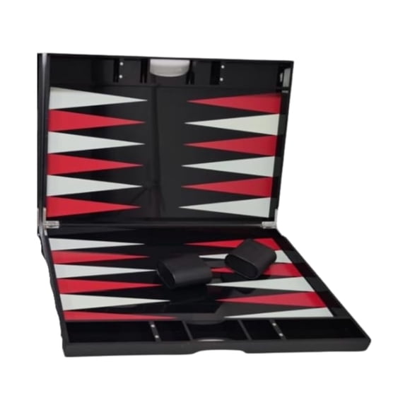 Set Premium de Backgammon Ready Covers de 46 cm, negro y rojo