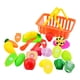 thumbnail image 1 of 16 Uds. Juegos De Comida Para Juego De Imitación Juguetes De Juego De Rol Para Cortar Comida Falsa Cesta Amarilla, 1 of 5