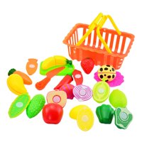Bothyi - 16 Uds. Juegos De Comida Para Juego De Imitación Juguetes De Juego De Rol Para Cortar Comida Falsa Cesta Amarilla