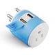 thumbnail image 1 of Adaptador de enchufe OREI 3 en 1 para India (tipo D) con 2 USB y 1 tipo B, 1 of 9