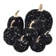 thumbnail image 1 of 7 Calabazas Artificiales Con Purpurina Para Mesa De Fiesta De Otoño, Surtidas, De Terciopelo Negro, 1 of 5