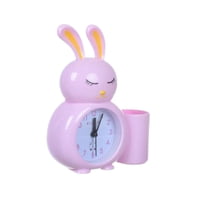 Disparo - Reloj De Mesa Conejo Rosa Despertador Con Porta Lapiz 17Cm