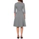 thumbnail image 3 of INSPIRE CHIC Vestido de Trabajo para Mujeres con Estampado de Pata de Gallo, Manga 3/4, Cuello de Barco, Cuadros, Línea A, Casual de Negocios, Talla L, Negro, 3 of 6