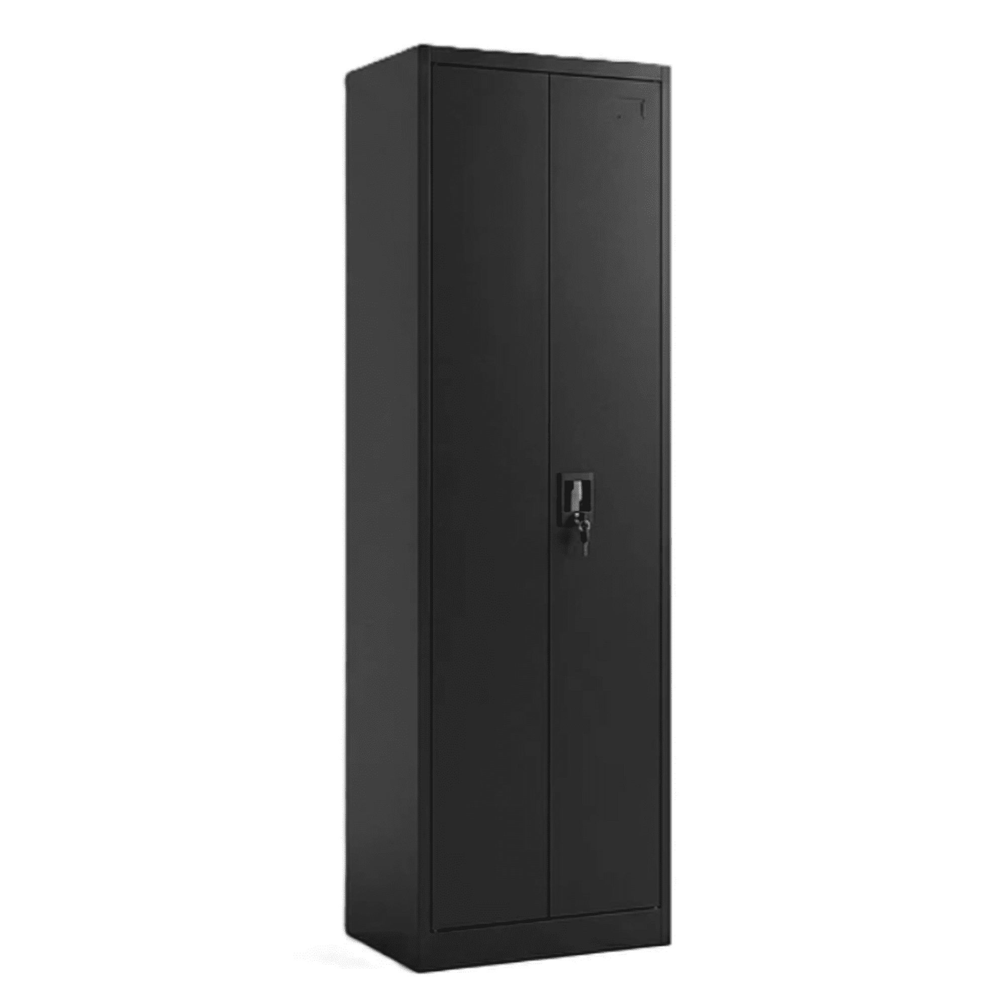 Metalbrein - Estante Armario Metálico Cerrado Negro 185x57x40 Cm - 2 Puertas