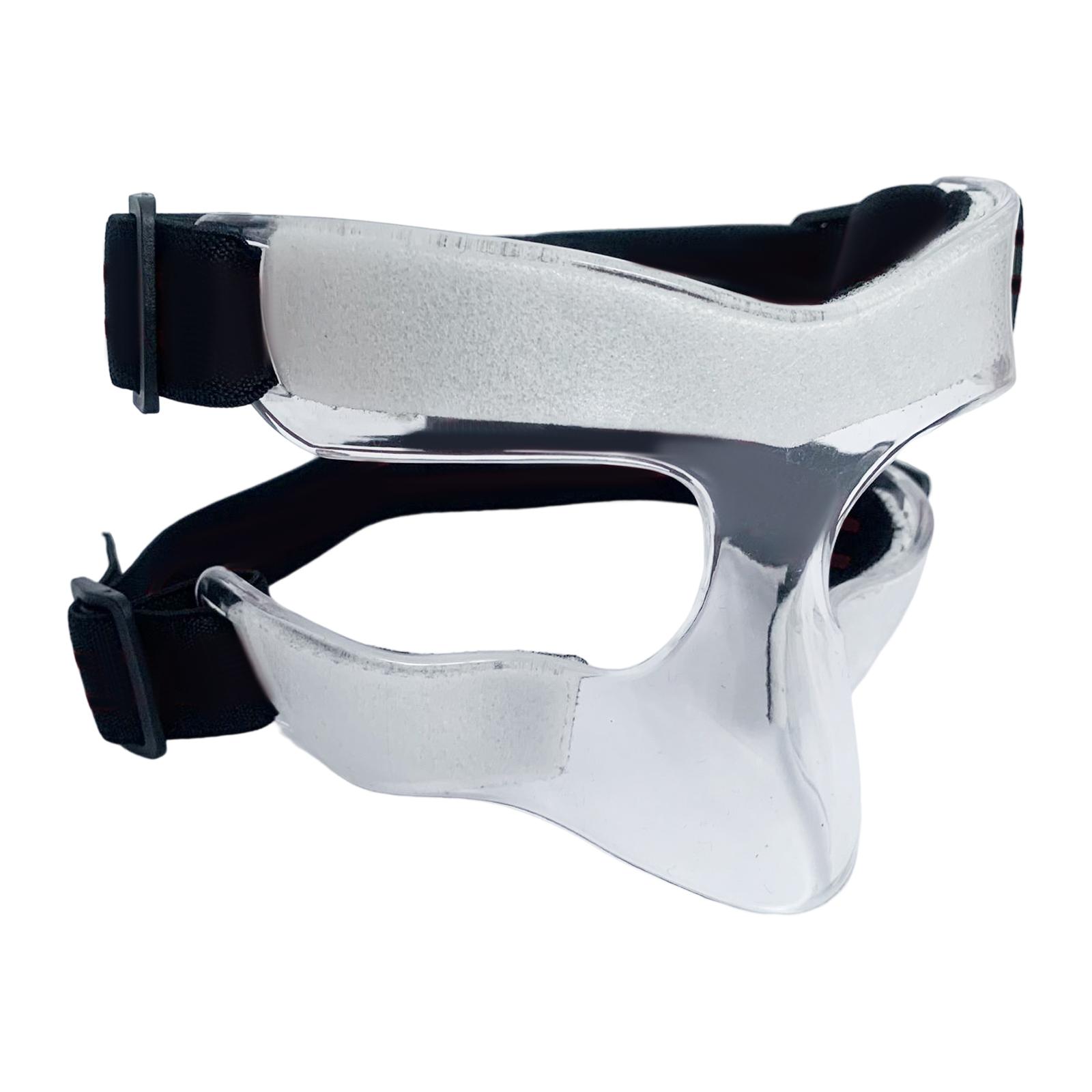 Magideal - Protector Nasal Deportivo, Máscara Transparente De Baloncesto, Protector Facial De Béisbol Para Nariz Rota, Protector Facial Ajustable, Protector Medias Caras Cuerda Negra
