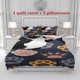 thumbnail image 1 of 3pcs Vibrant Black and White Cat Jumping Colorful Paw Print Bedding Set Duvet Cover & Pillowcases \u2013 Multi Color Print, 1 of 5