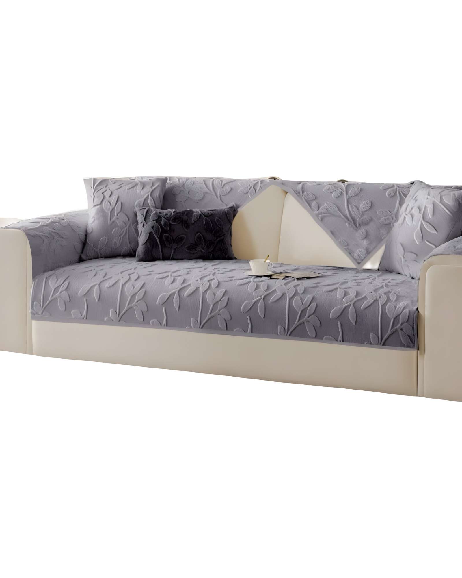 Genérico - Pack De 5 Fundas Para Sofa Con Diseño H4 Gris Claro