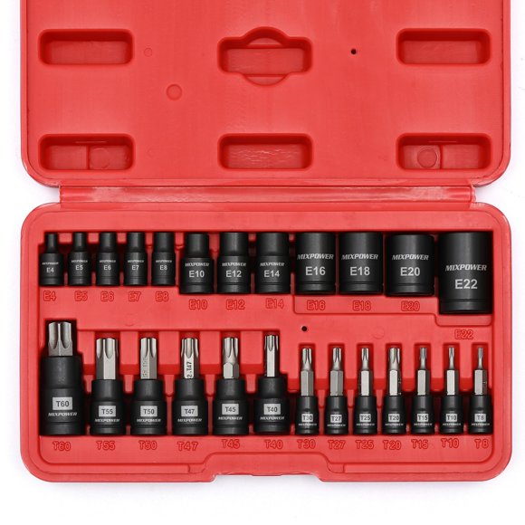 Juego De Brocas Y Conectores Torx 25 Piezas T8 T60 Y E4 E22