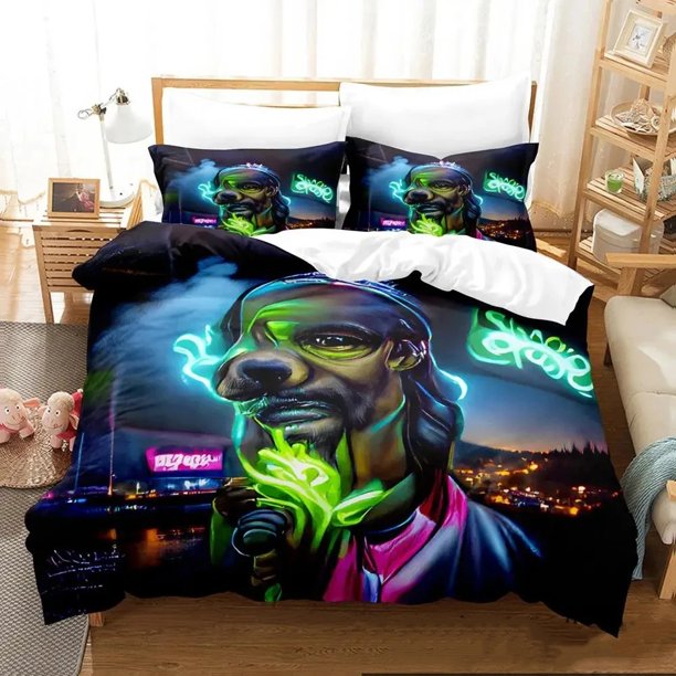 Snoop Dogg Rapper Bedding Set Boys Girls Duvet Cover Pillowcase Bed boys Adult Home Textileextile