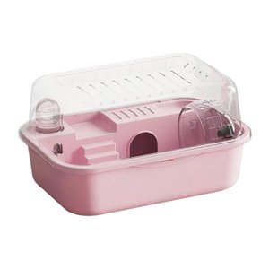 Ioensy - Jaula Portátil Con Tapa Abatible Para Hámsteres, Ratas, Erizos Y Jerbos, Color Rosa