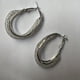thumbnail image 1 of Silvery Plating Mesh Twisted Hoop Earrings Inlaid Shiny Zircon Ear Piercing Jewelry For Women, 1 of 3