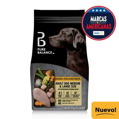 Alimentos Seco Perro Adulto Mediano/Grande De Pollo Y Arvejas 12 Kg Pure Balance