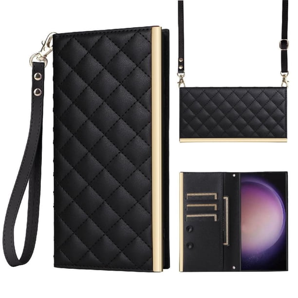 Funda Tipo Cartera Acolchada con Correa para Samsung Galaxy S21Negro