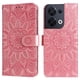 thumbnail image 1 of Funda tipo cartera FOXDOCK para OPPO Reno 8 5G , diseño girasol en relieve, cuero PU, cierre magnético, soporte y tarjetero, 1 of 5