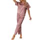 thumbnail image 4 of INSPIRE CHIC Conjunto de Pijama de Satén para Mujer Regreso a Clases Camisa de Dormir de Manga Corta Suave con Botones y Pantalones Largos Conjunto de Salón con Bolsillo en el Pecho S Púrpura, 4 of 6