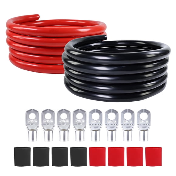 Cable de Batería SUNNAREPOON 2/0 AWG 3,6 m Negro/Rojo