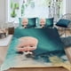 thumbnail image 2 of Jefe Bebé Niño Blanco Conjunto de sábanas temático, trío de piezas, cómodo y amigable con la piel, diseño único, regalo de decoración para el hogar para familiares, amigos y fans,173cm *218cm, 2 of 6