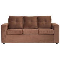 Muebles América - Sofá Emilia 3 Cuerpos Felpa Chocolate