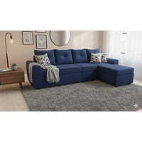 Deco Outlet Gm - Seccional Modular Bruselas 4.1 Felpa Azul