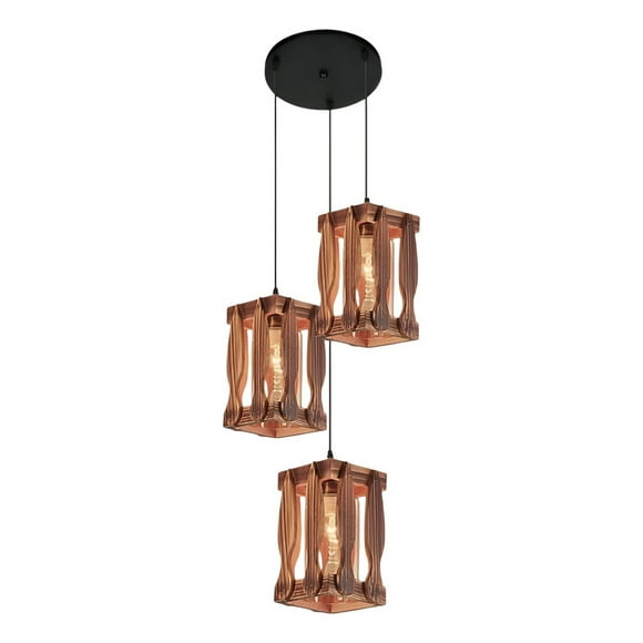 Lámpara Colgante Decorativa Vintage Rústica 3 Luces Jhn
