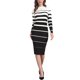 thumbnail image 1 of INSPIRE CHIC Vestido Suéter a Rayas para Mujer de Manga Larga Elástico Cuello Redondo Ajustado de Punto Acanalado Casual Otoño Vestidos Largos XL Blanco, 1 of 6