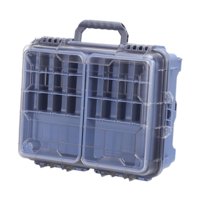 Ioensy - Caja De Aparejos De Pesca, Caja De Herramientas Portátil, Resistente Al Agua, Contenedor De Múltiples Rejillas, Color Azul