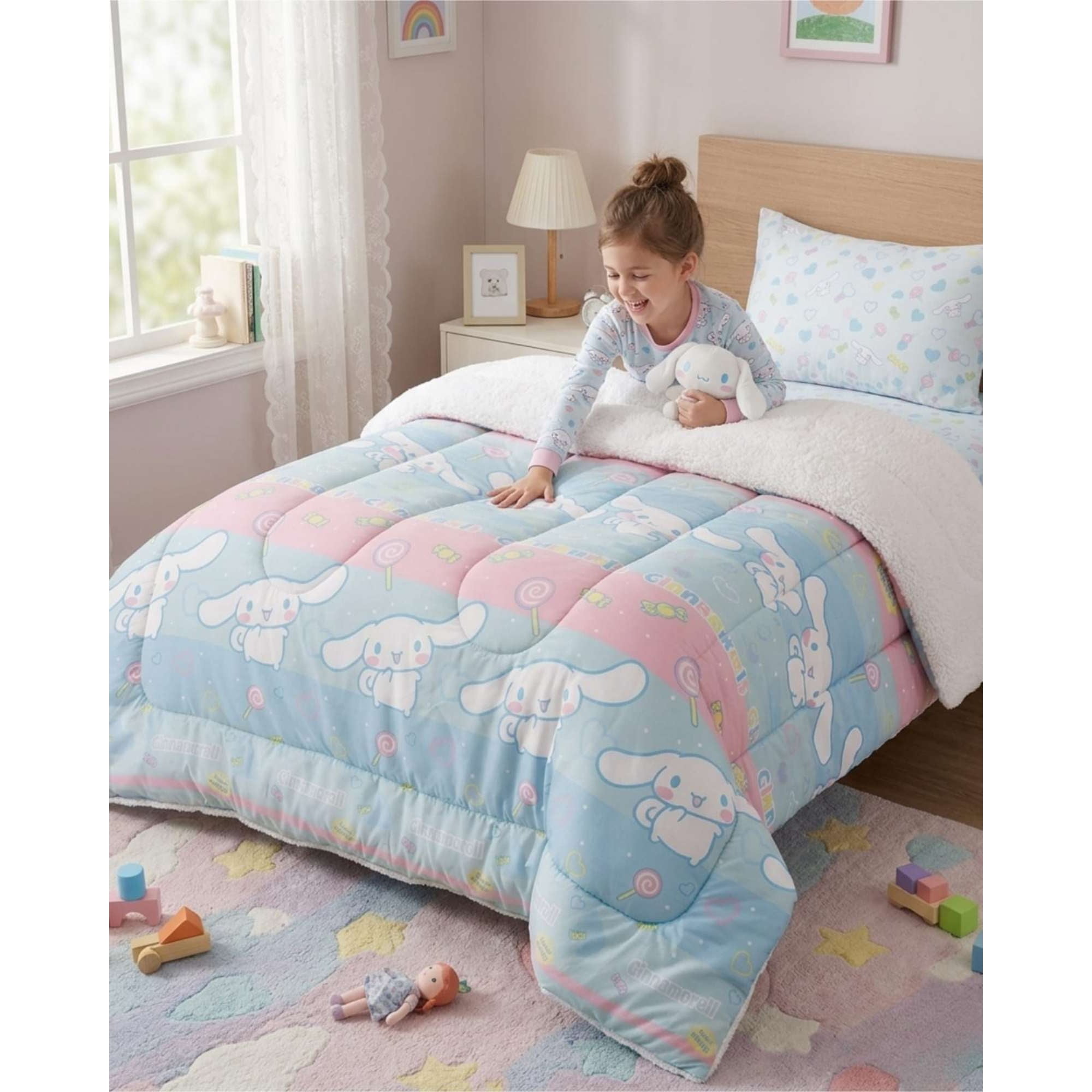 Myl Todo Hogar - Set Dormitorio Infantil Plaza Y Media Cobertor Sherpa Térmico + Sábanas Verano