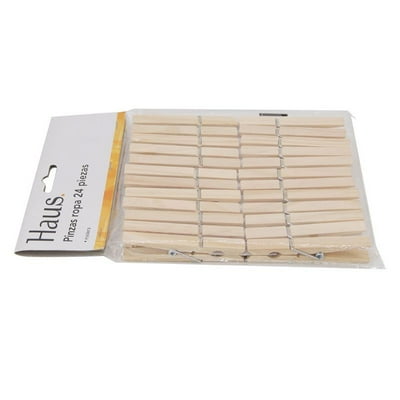 Pinza De Madera 24 Piezas Natural 1 Un Haus