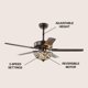 thumbnail image 2 of Ventilador de techo JONATHAN Y 122 cm LED en bronce envejecido, 2 of 7