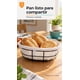 thumbnail image 3 of Panera Canasto Tela Ovalada 29cm Base Metal Servir Pan, 3 of 12