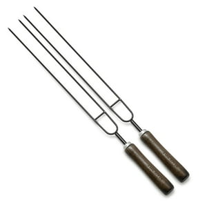 Disparo - Set 2 Anticuchos Dobles 41Cm Acero Inoxidable Asado Black Bull